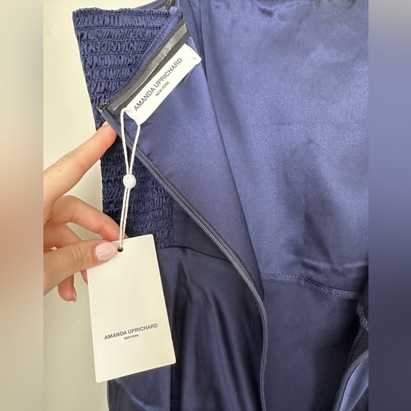 Amanda Uprichard Mandy Midi Dress, size large, navy blue - Picture 2 of 8